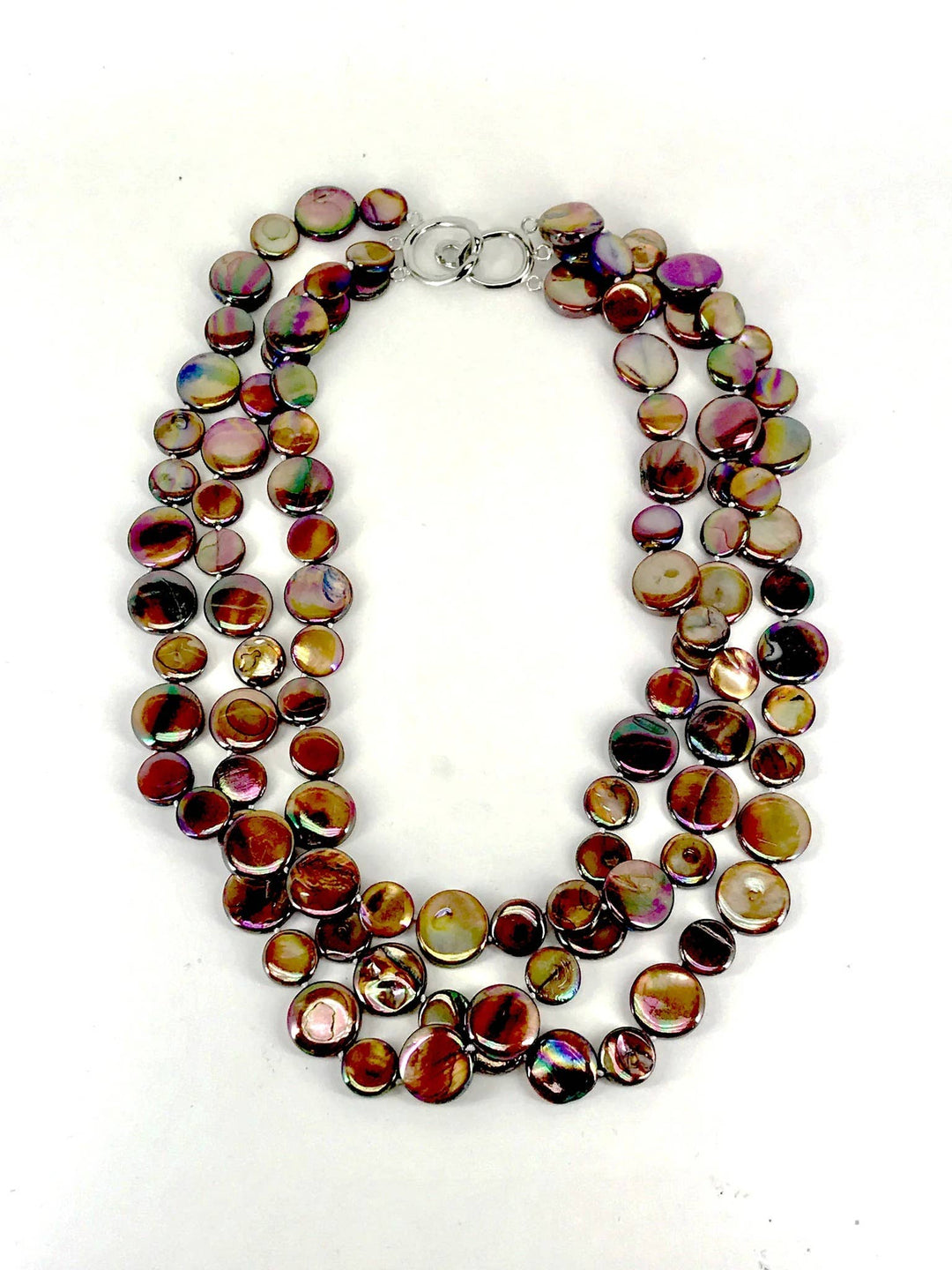 Chocolate 3 Strand MOP Necklace