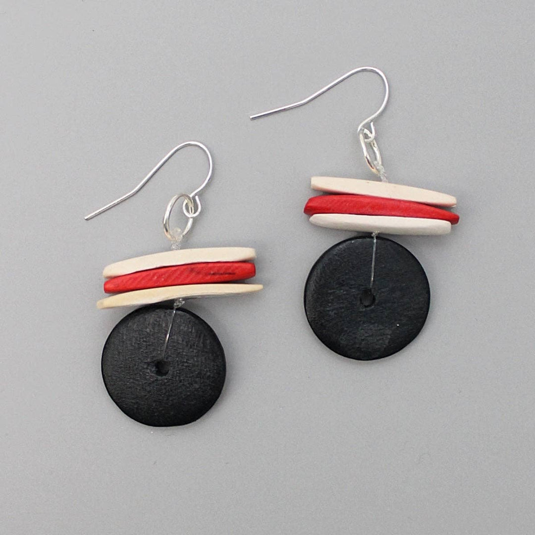 Sylca Designs - Black and Red Elaine Earrings