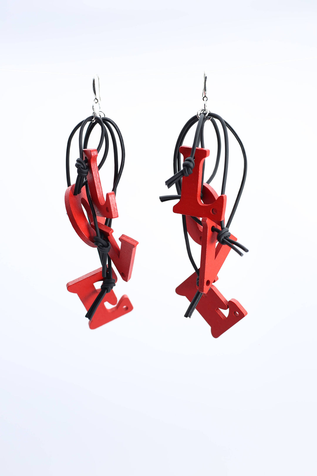 Jianhui London - Big LOVE on Leatherette Earrings