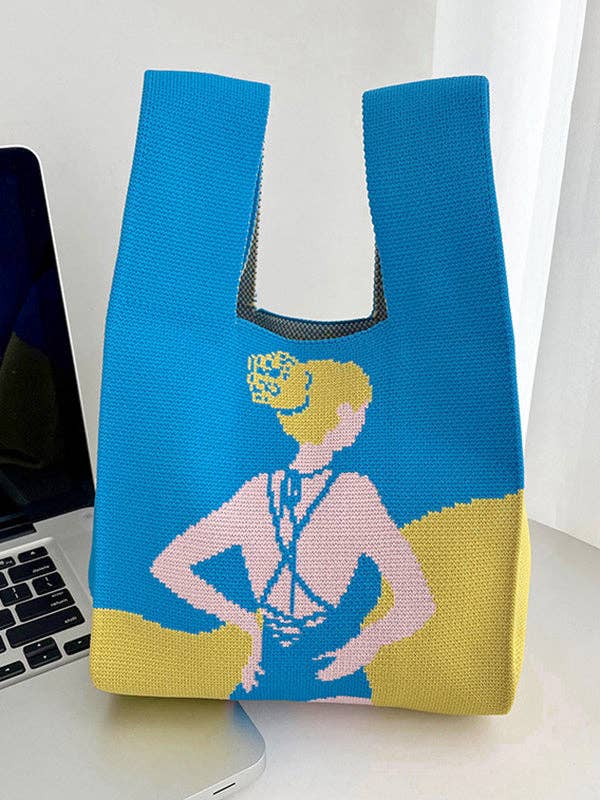 Print Handbag: BLUE