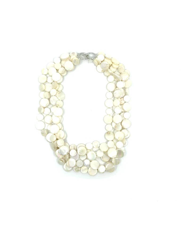 White 5 Strand MOP Necklace