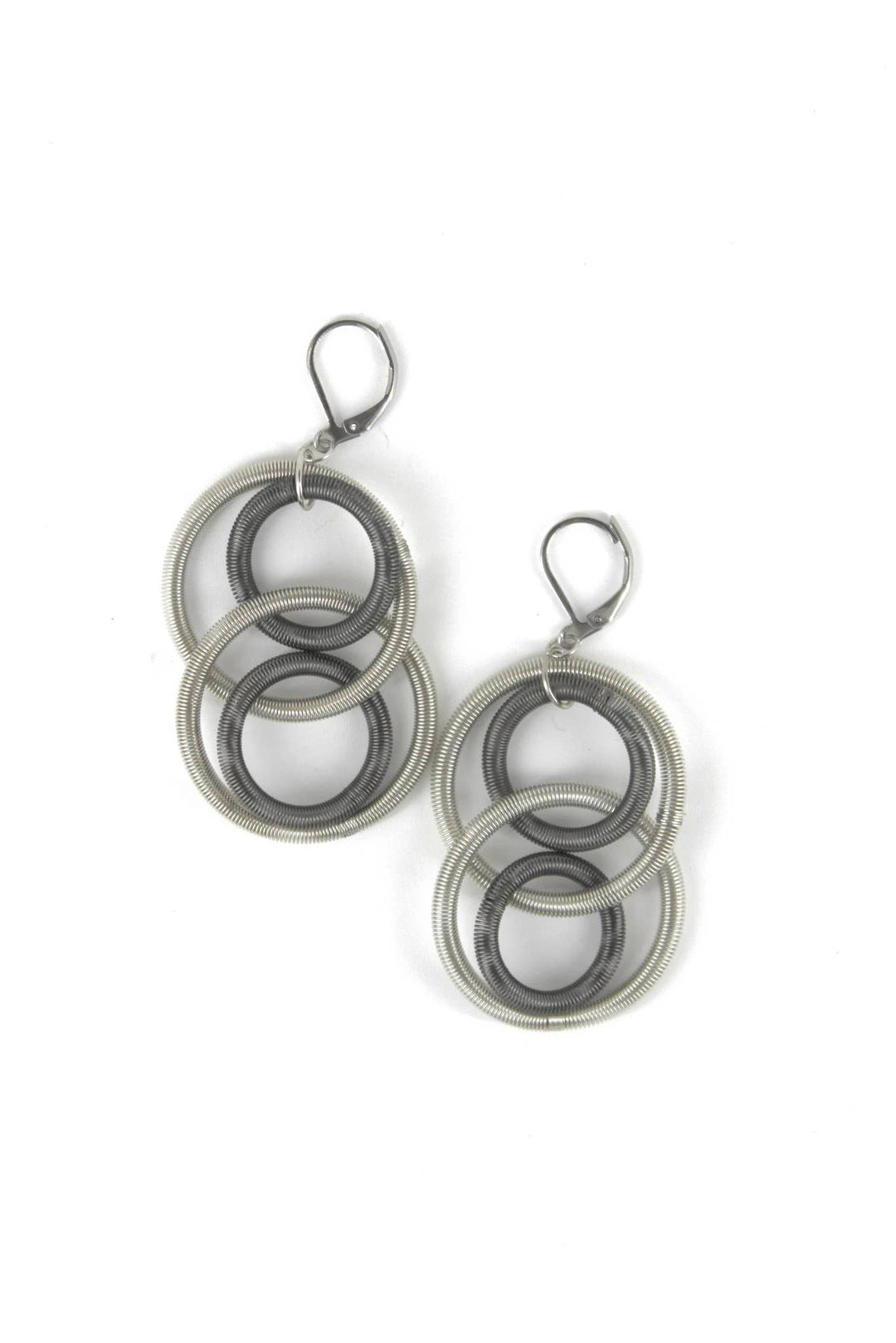 Sea Lily - L5F-E - Slate/Silver Large Wire Loop Earring