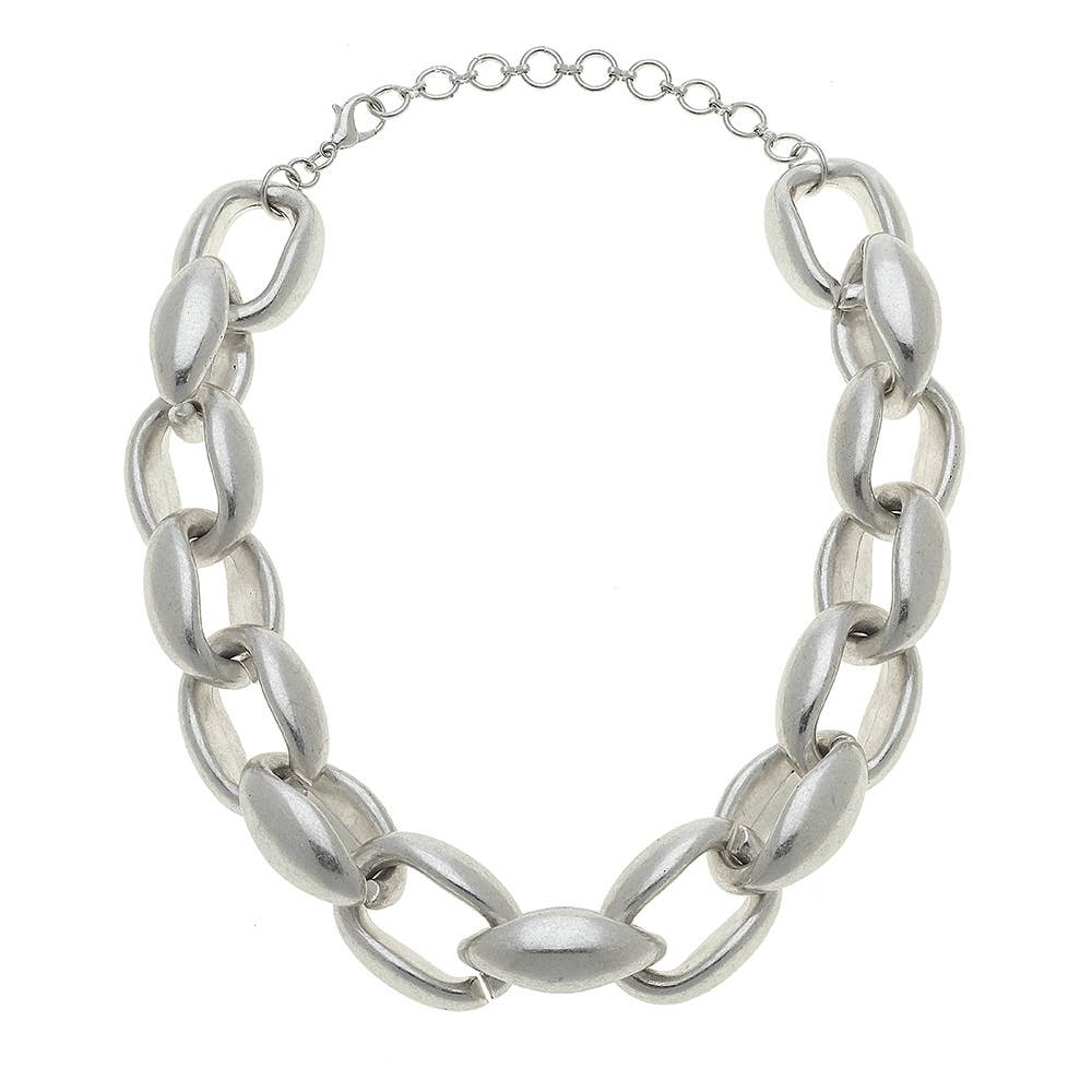 Cantrelle Statement Necklace in Worn Silver