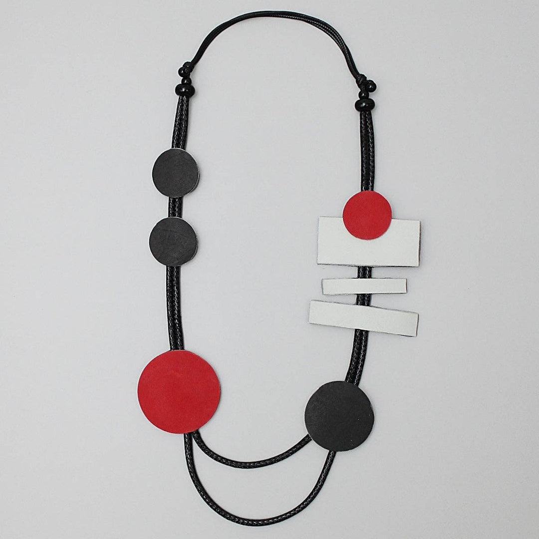 Sylca Designs - Red and Black Abstract Selma Necklace