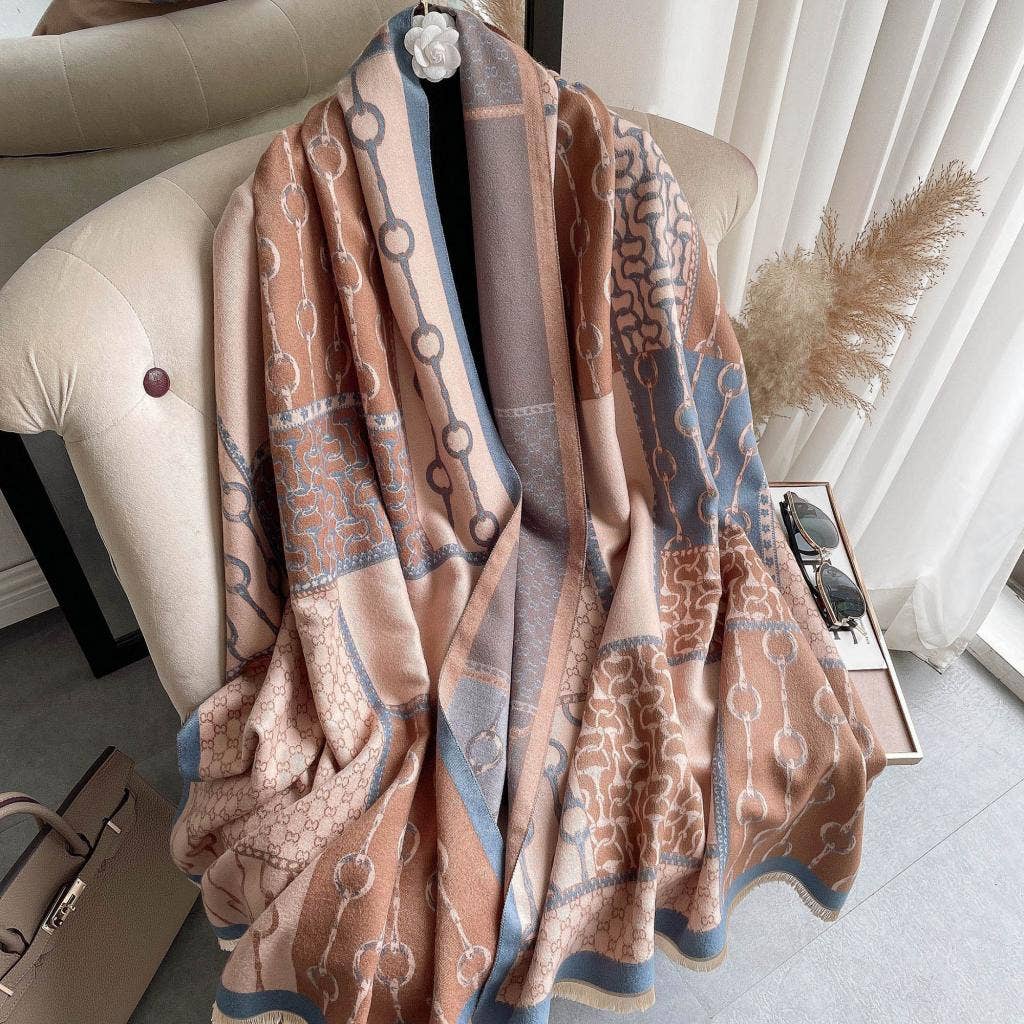 Winding River - Pink / Blue Bits Reversible Wrap – Artisan Shawl