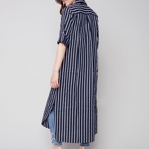 C3106PR STRIPE ROLL UP DUSTER